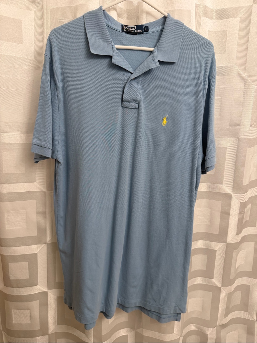 Polo Ralph Lauren Light Blue Shirt Yellow Pony Size Large